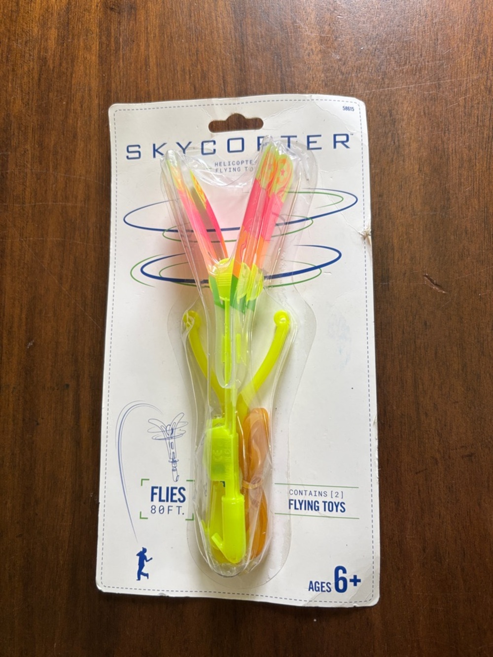 Skycopter Flying Toy - Neon Yellow Pink Orange